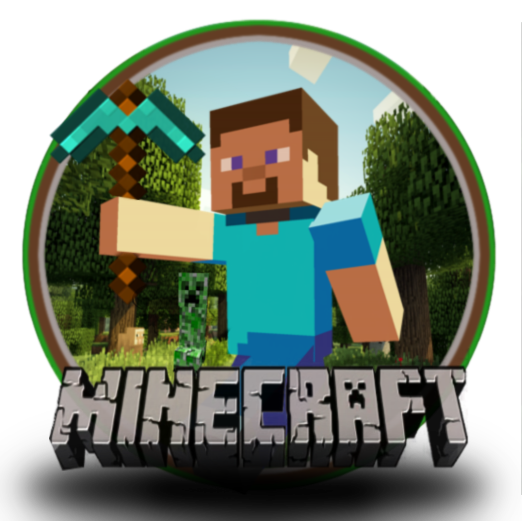 minecraft character in circle with logo transparent #1009