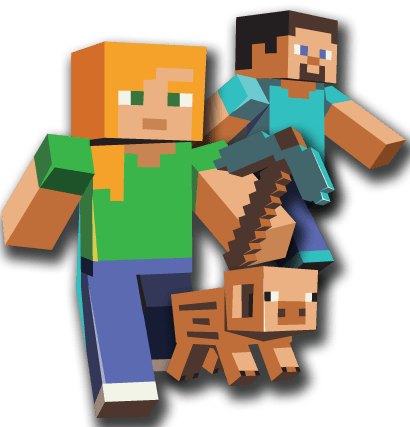 three minecraft characters png #11452