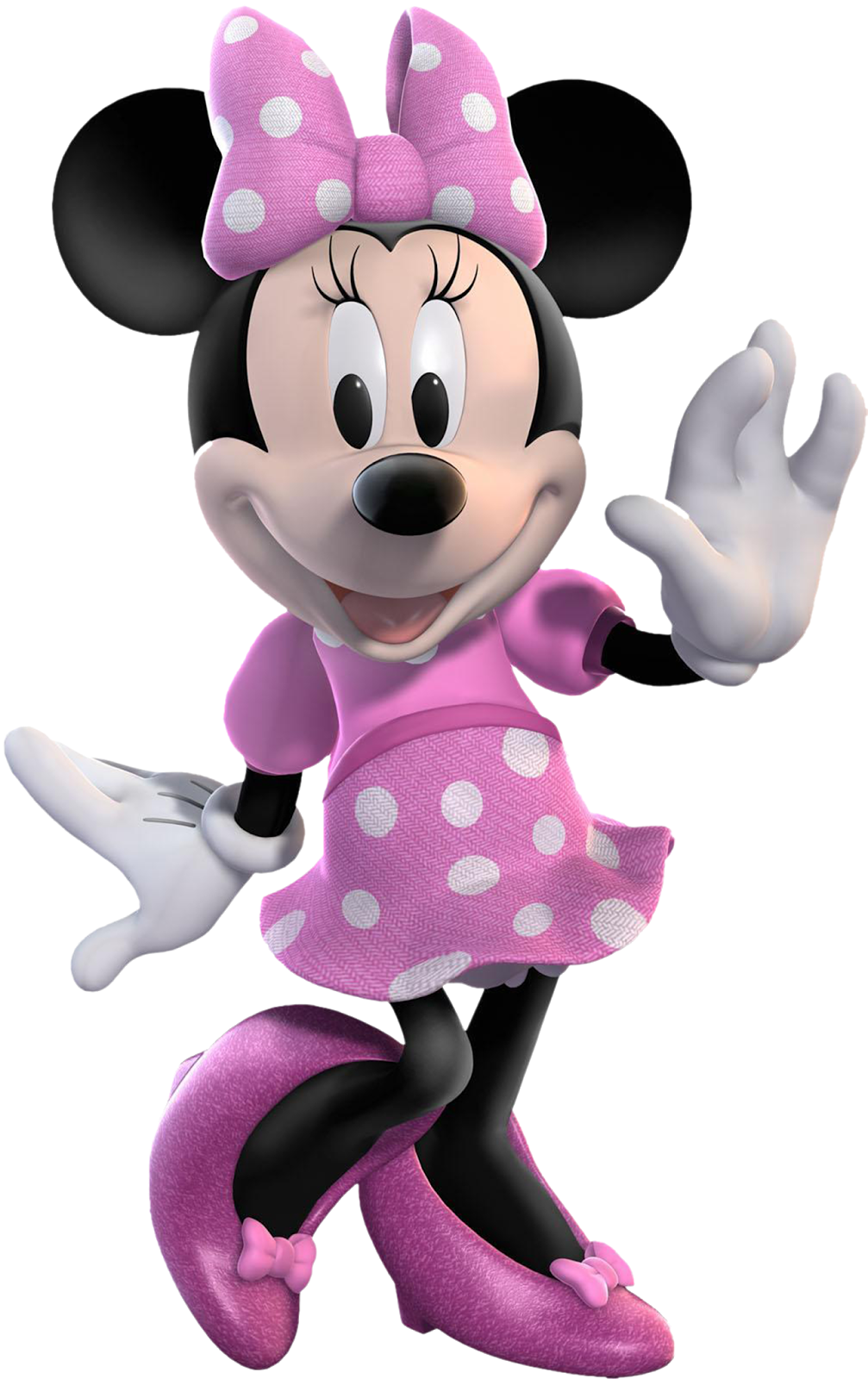 Pink Polka Dress, Pink Shoes, Minnie Mouse Transparent PNG #40240