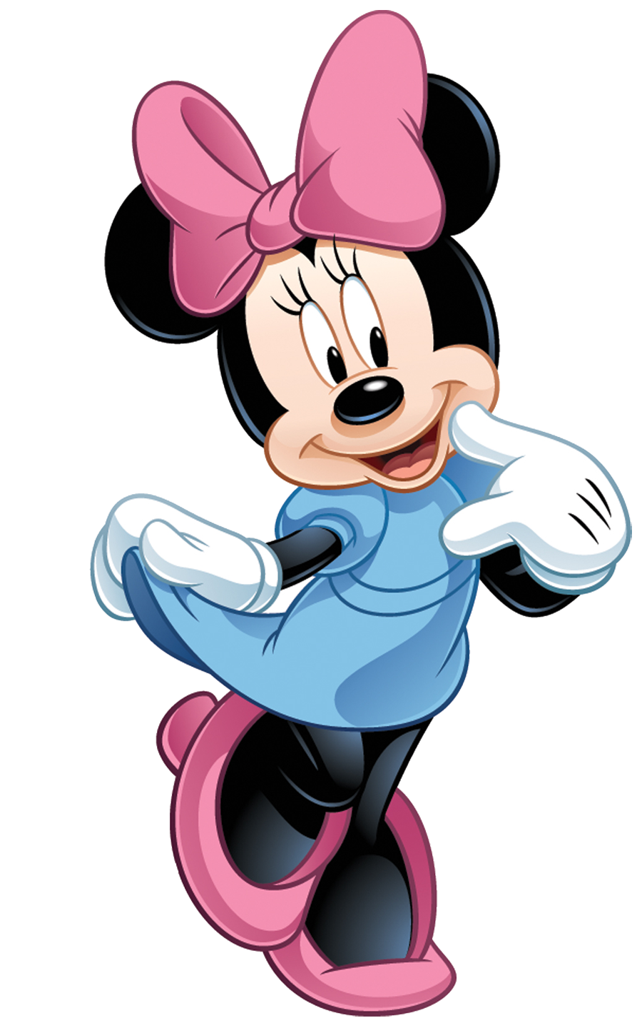 Pink Ribbon And Blue Clothes, Sweet, Cute Minnie Mouse PNG Image #40243