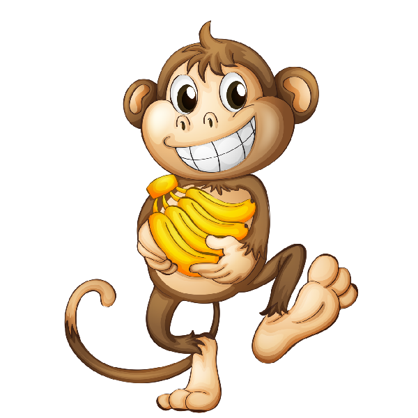 monkey with banana clipart png #19160