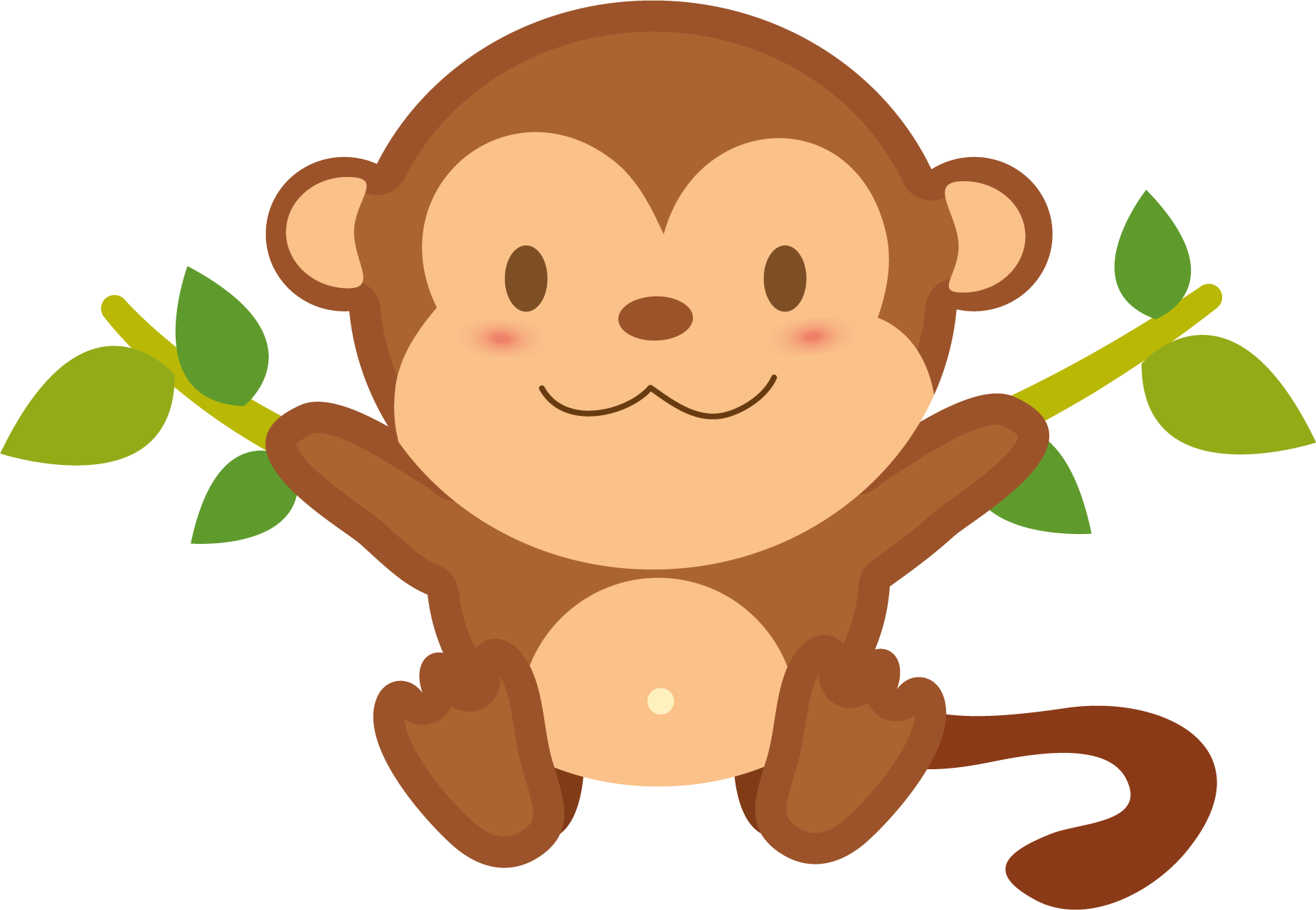 Monkey Transparent Png Baby Cute Cartoon Monkey Clean Background