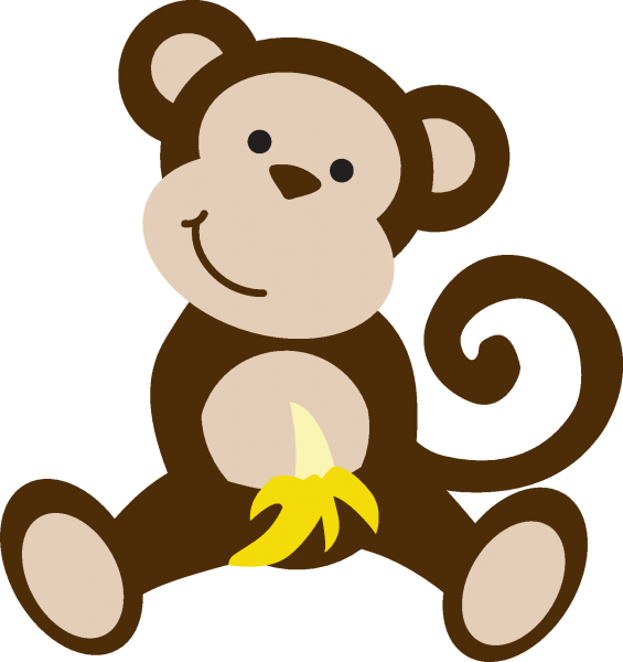 monkey eating banana clipart #19183