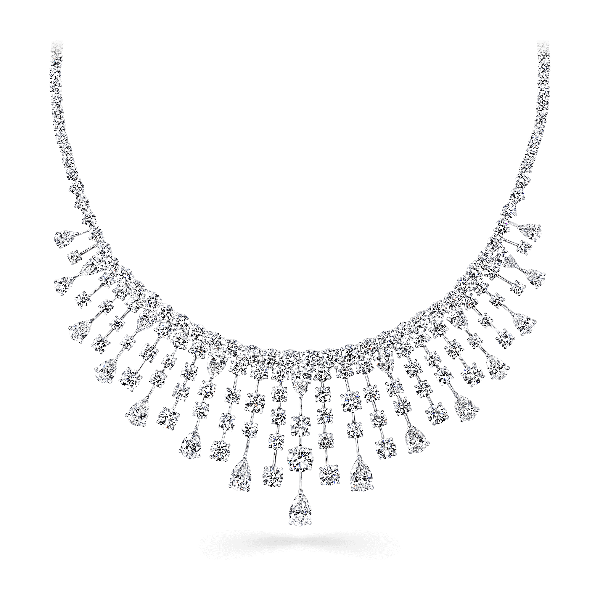 multi shape diamond fringe necklace classic graff graff #29350