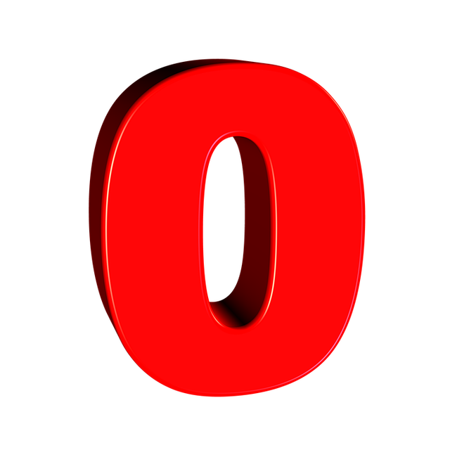 red 3d number 0 PNG zero number image #33766