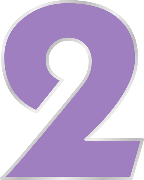 light purple number two clip art #34173