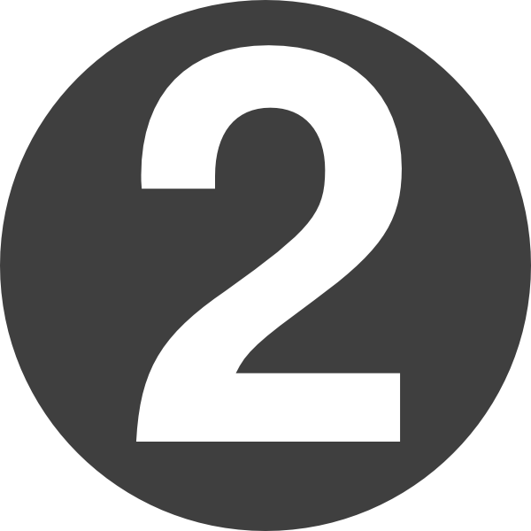 number 2, circle 2 number design clip art #34144