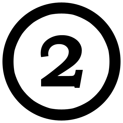 number 2 circle black photo #34164