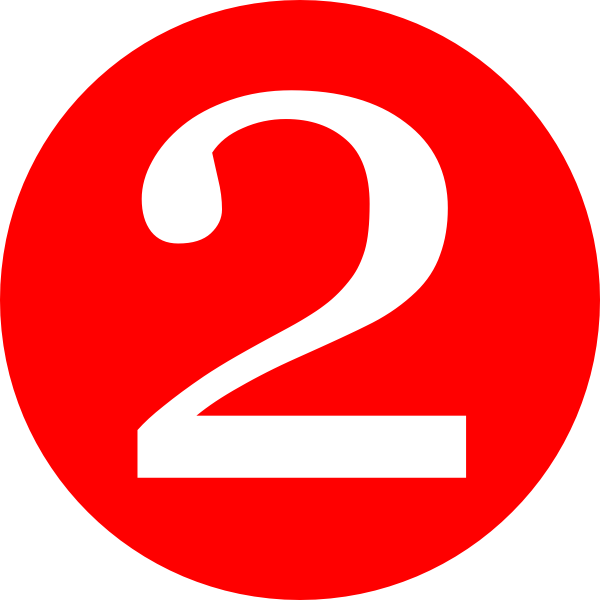 number 2 red rounded with number clip art #34142