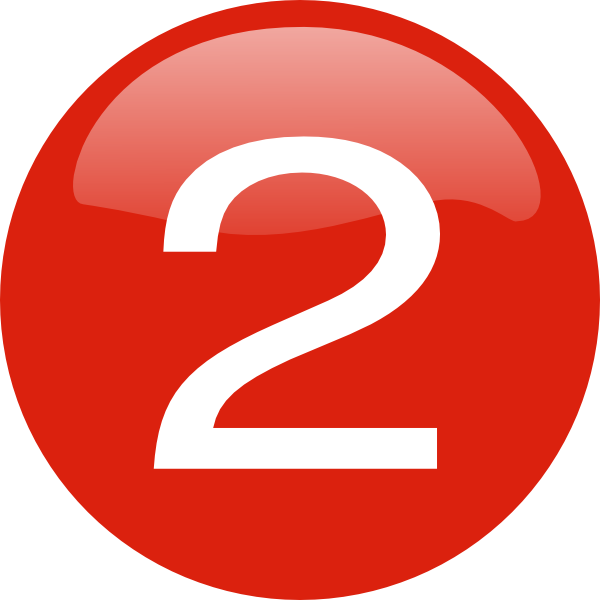 round 2 number button png red image #34143