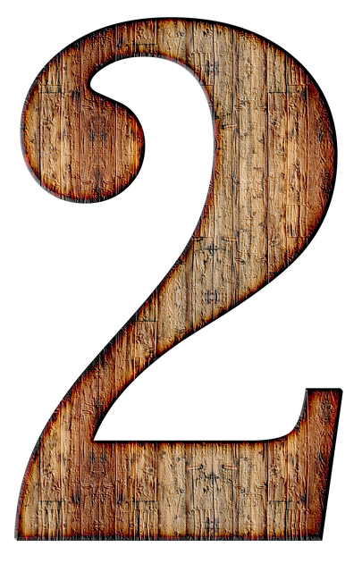 wooden number 2, number two image #34167