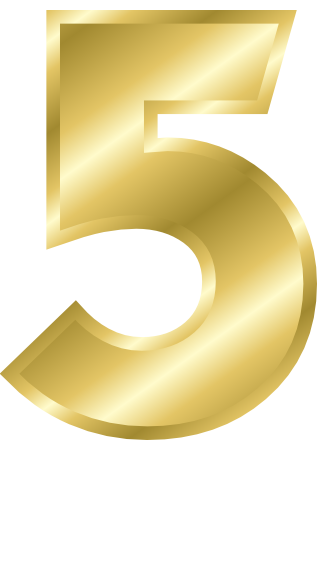 Number 5, gold number signs symbol alphabets numbers gold gold #25450