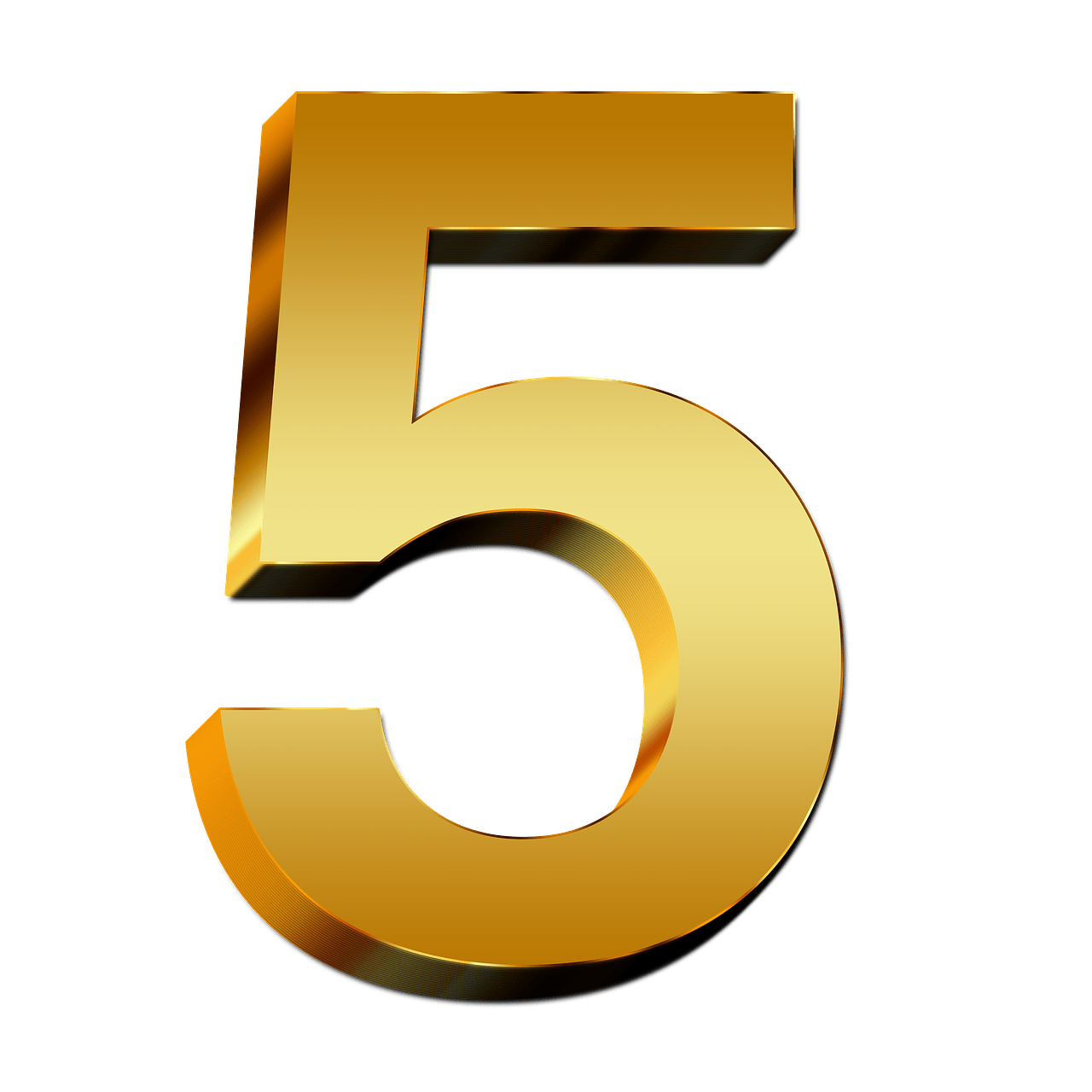 Number 5, gold number transparent png stickpng #25440