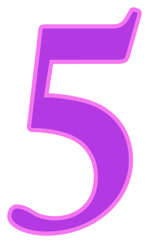 Number 5, number purple signs symbol alphabets numbers color #25442