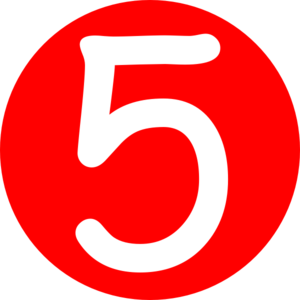 Number 5, red rounded with number clip art clkerm vector #25455