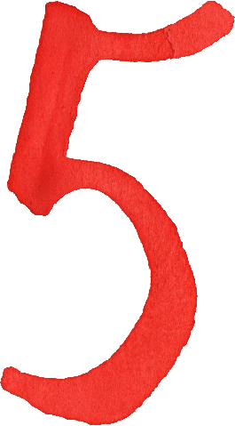 Number 5, red watercolor numbers png transparent onlygfxm #25499
