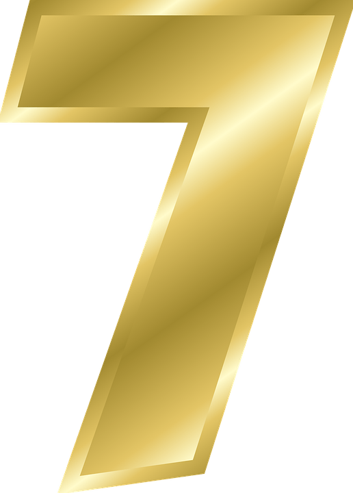 number 7 gold number transparent png #36576