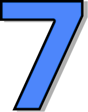 number 7 number blue signs symbol alphabets numbers outlined #36596