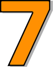 number 7 number orange signs symbol alphabets numbers outlined #36577