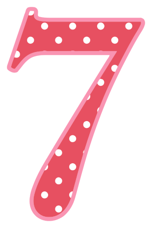 number 7 number signs symbol alphabets numbers polka dot #36588