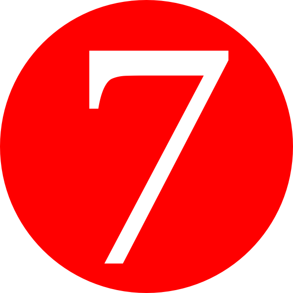 number 7 red rounded with number clip art #36569