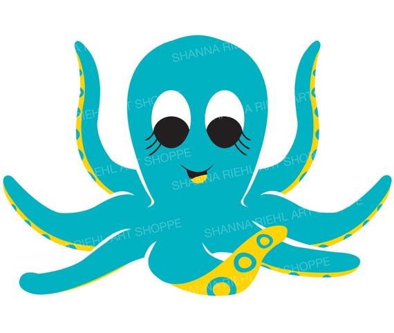 cute octopus nautical clipart under the sea octopus etsy #35893