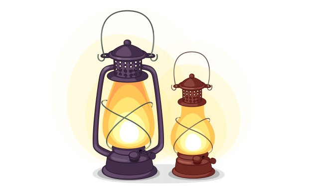 oil lamp cartoon retro lantern vector download #39608