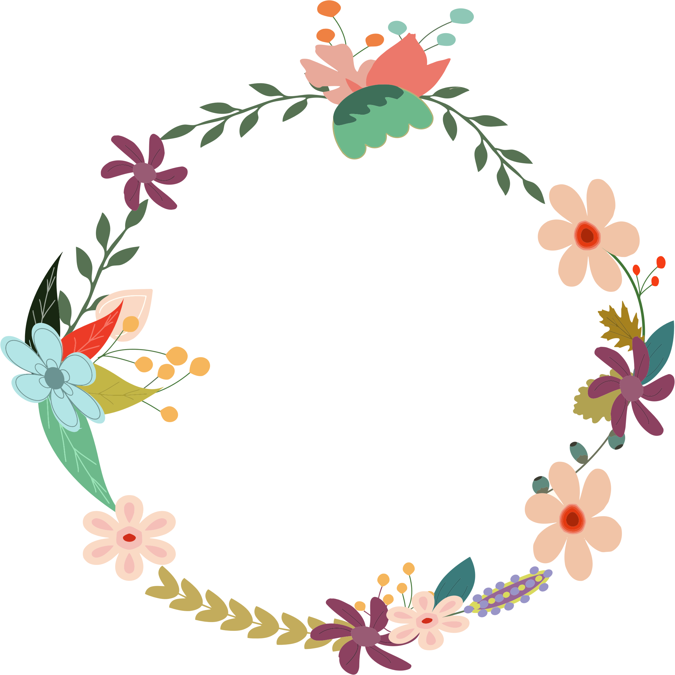 openclipart, vintage floral wreath gdj from pdp with love #31483