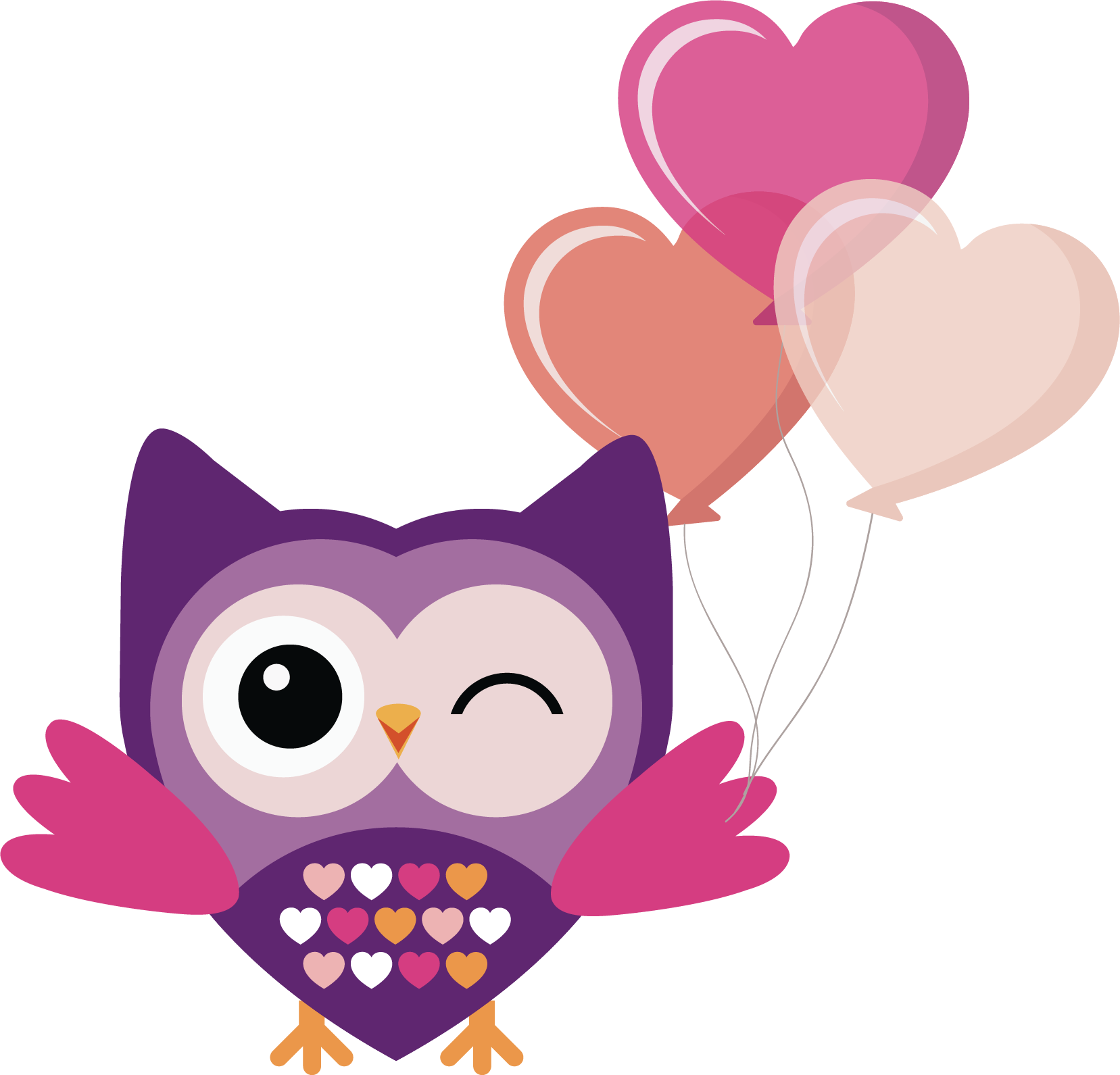 owl love with heart png transparent #28976