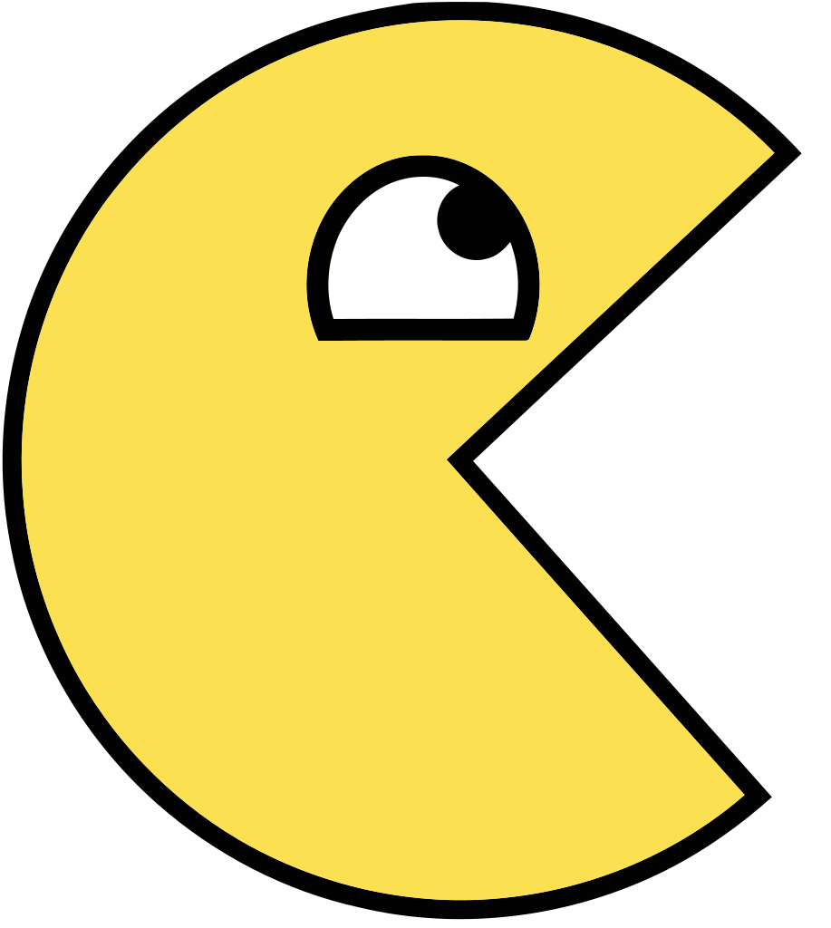 yellow black outline pacman image png #25762