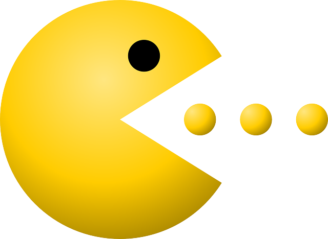 pacman pac man dots vector graphic pixabay #25744