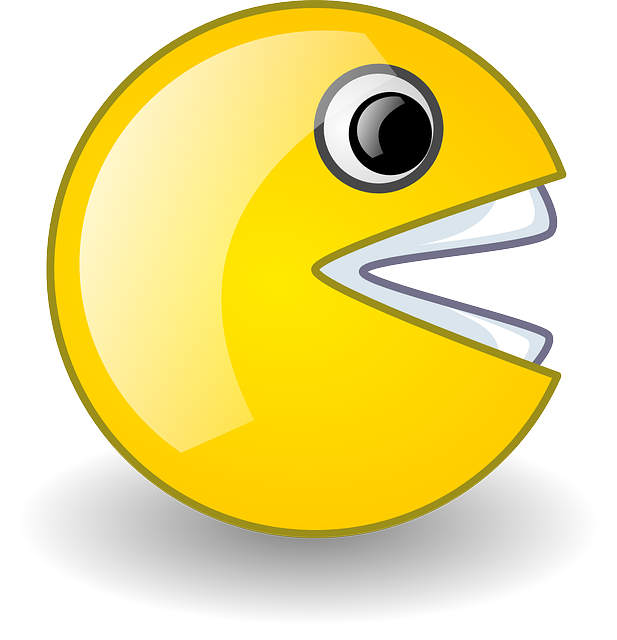 vector graphic pacman man face smiley game #25764