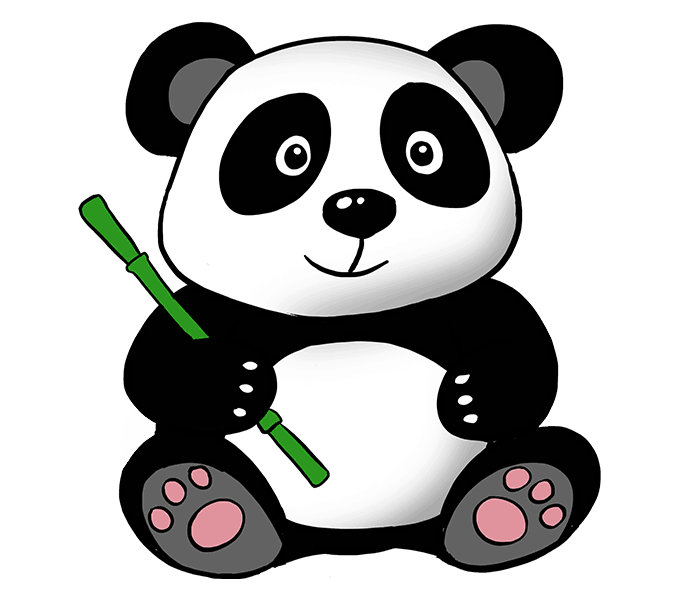 how draw cute panda few easy steps easy #19923