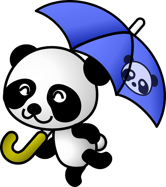 panda animal rain vector graphic pixabay #19865