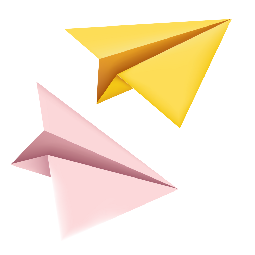 paper plane yellow and pink png download #31547