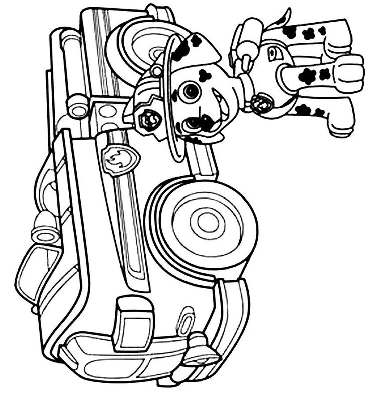 paw patrol coloring pages marshall images #2626