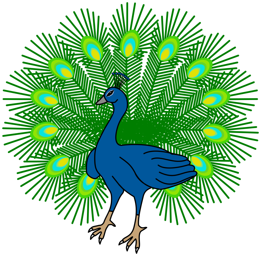 heraldic peacock animal Transparent clipart PNG #20868