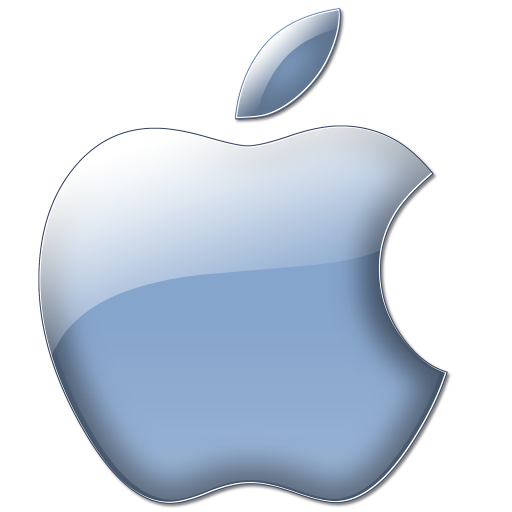 picture apple logo blue glossy png #42730