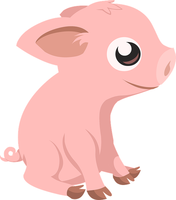 vector graphic pig piglet farm animal mammal #23506