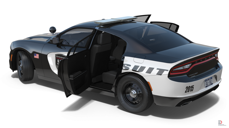 dodge charger police car rigged model cgstudio #23882