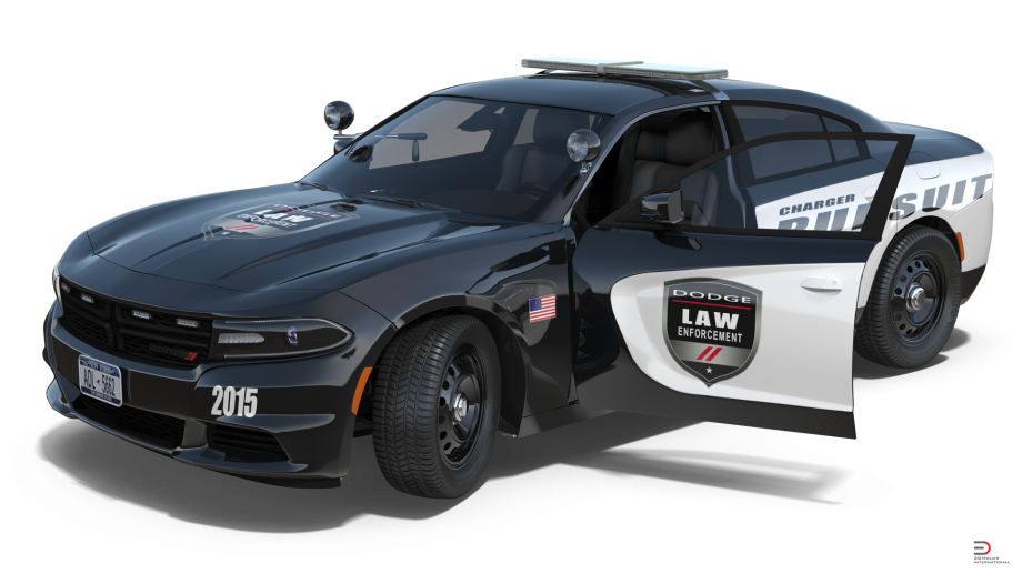 dodge charger police car rigged model cgstudio #23894