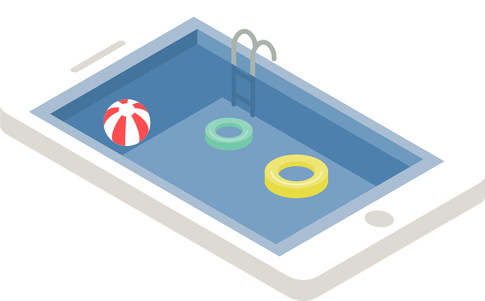 smartphone swimming pool relax vector graphic #26654