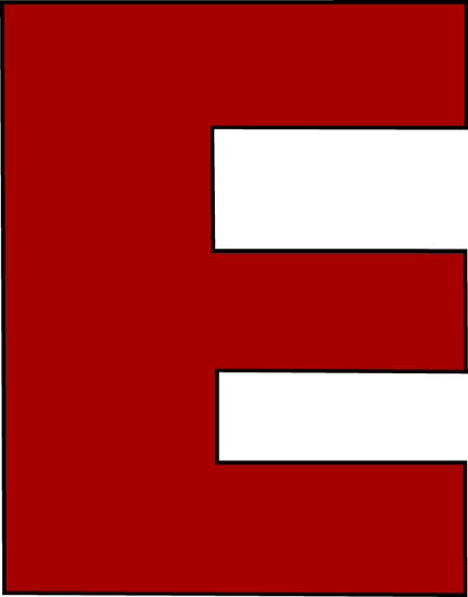 red alphabet letter e png #1415