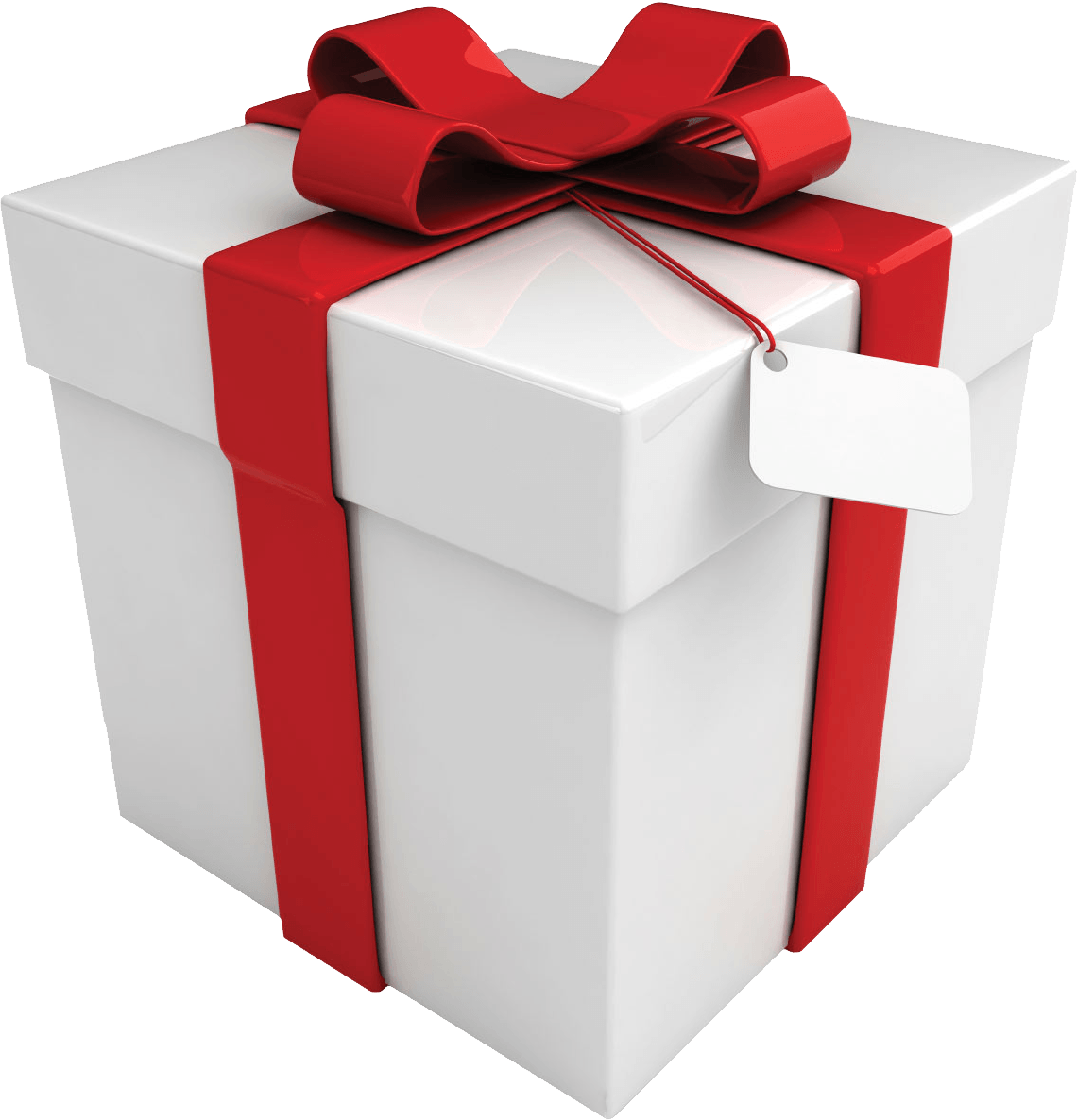 regalos white box tag red ribbon gift png #39892