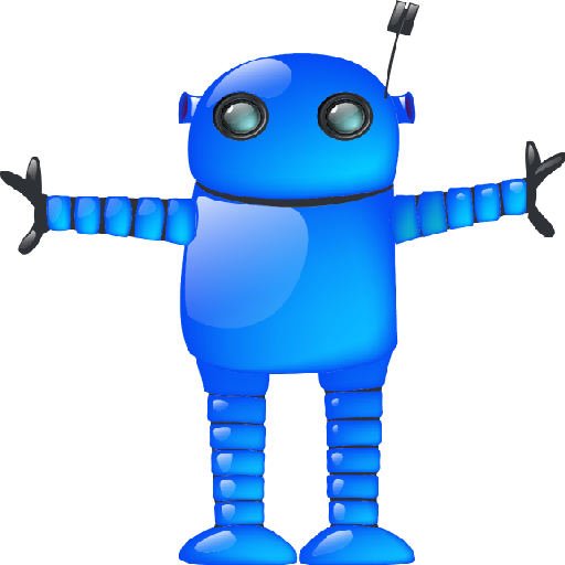 blue robot icon large android icons softiconsm #18899