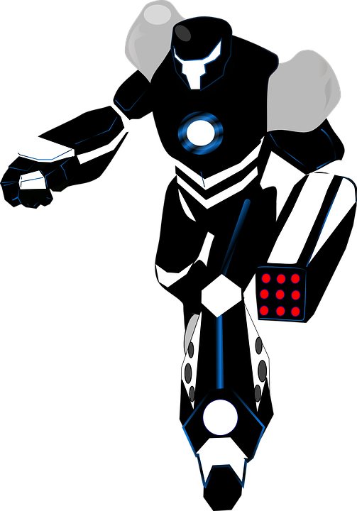 robot black white vector graphic pixabay #18888