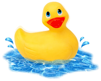 rubber duck in water clipart #39282
