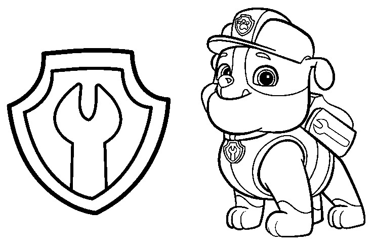 rubble paw patrol coloring page #2635