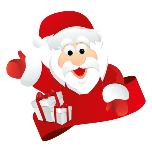 santa claus ribbon transparent png svg vector #12620