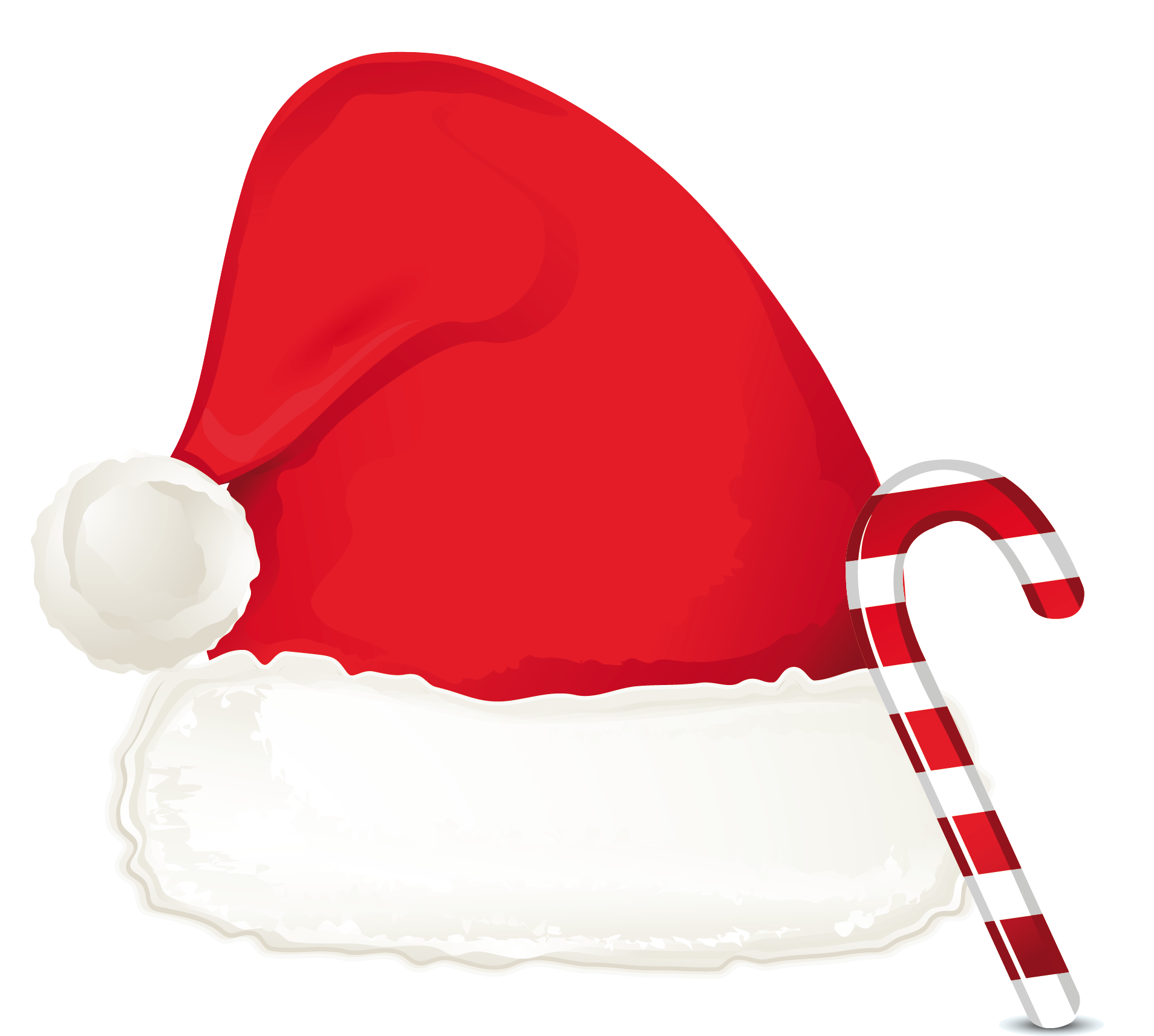 christmas candy cane ornament and santa hat png clipart #17366